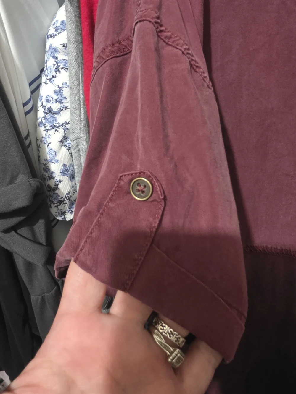 Universal Thread Washed Burgundy V-Neck Dress